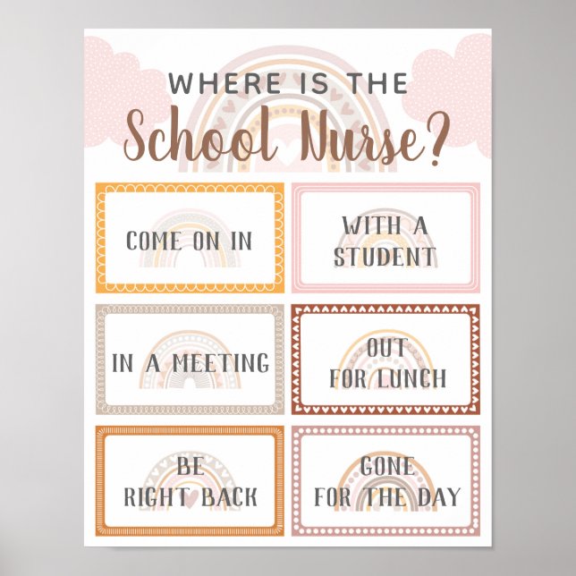 Where is School Nurse Office Door Sign Rainbow (Front)