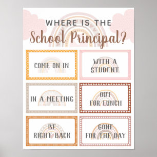 Where is School Principal Office Door Sign Rainbow