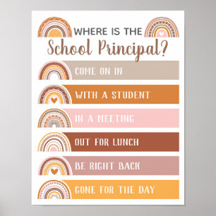 Where is School Principal Office Door Sign Rainbow
