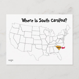 Where Is South Carolina? Postcard