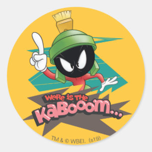 "Where is the Kabooom" MARVIN THE MARTIAN™ Points Classic Round Sticker