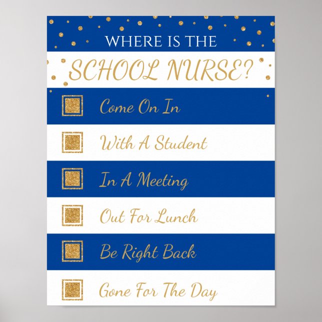 Where is the School Nurse Office Door Sign (Front)