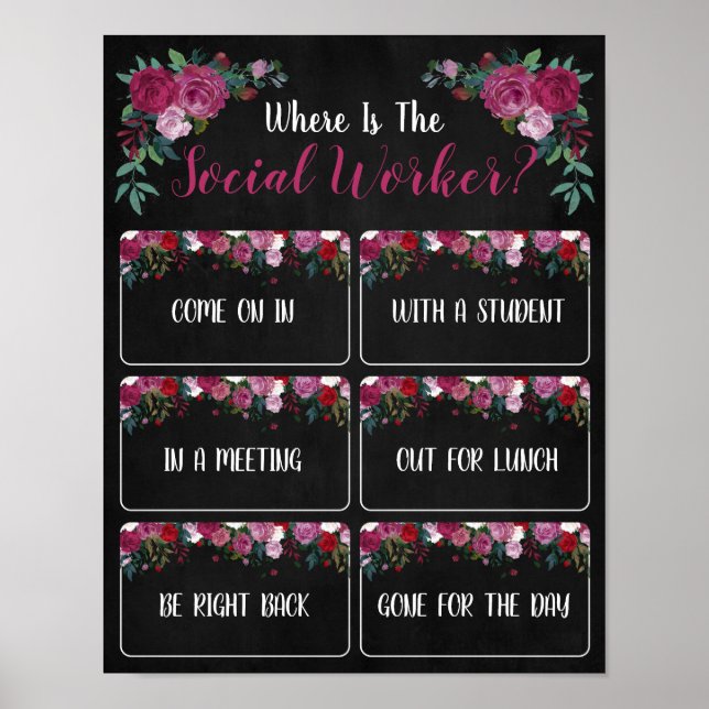 Where is the Social Worker Office Door Sign (Front)