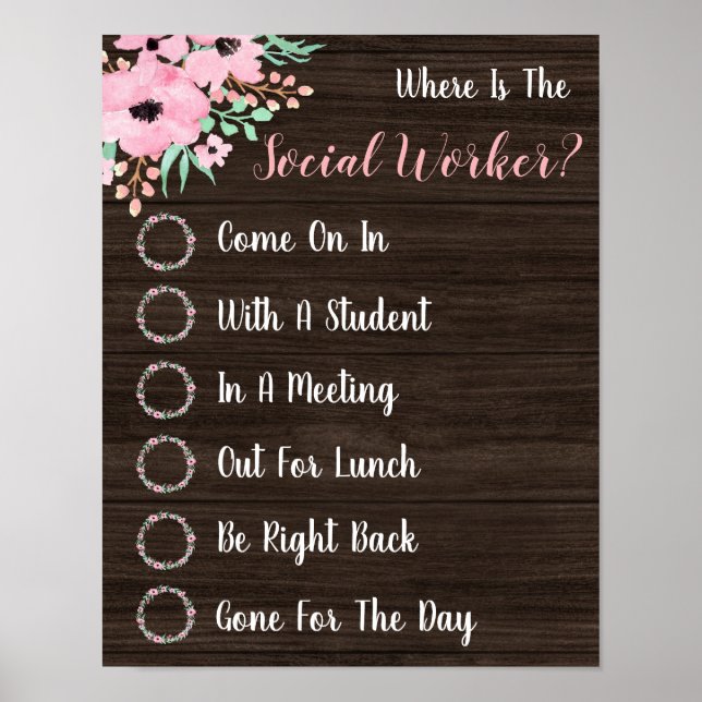Where is the Social Worker Office Door Sign (Front)