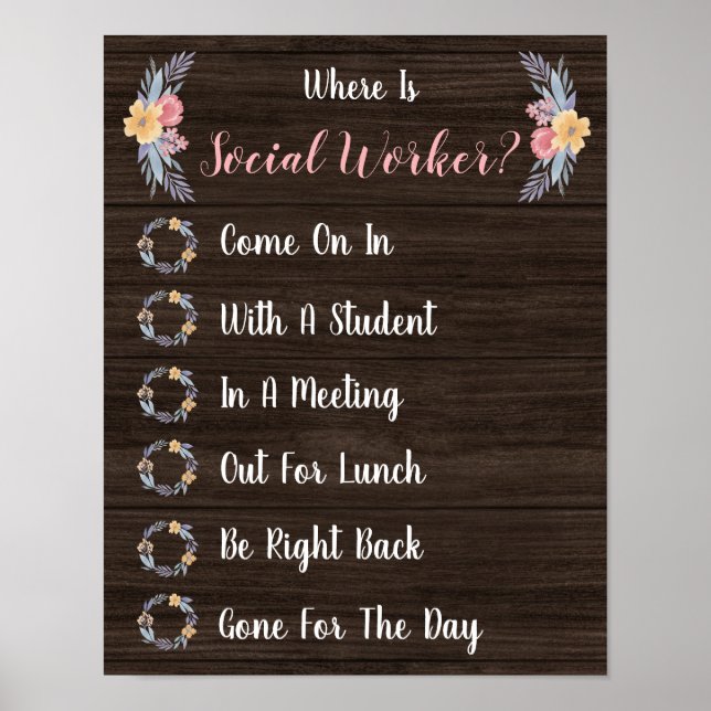 Where is the Social Worker Office Door Sign (Front)