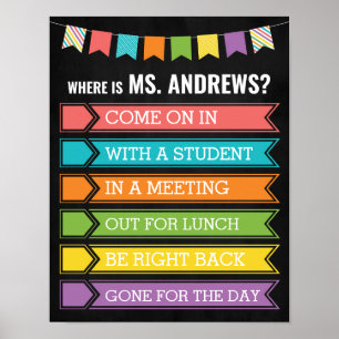 Where is the Teacher Office Door Sign