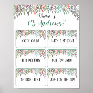 Where is the Teacher Office Door Sign