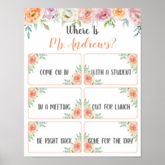 Where is the Teacher Office Door Sign