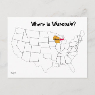Where Is Wisconsin? Postcard