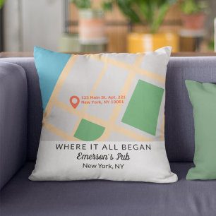 Where It All Began Couple Anniversary Keepsake Throw Pillow