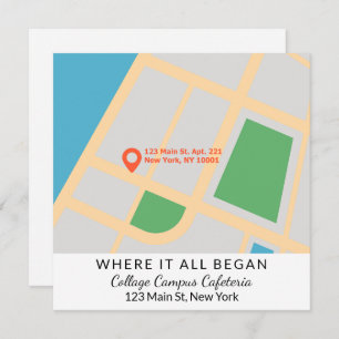 Where It All Began Custom Map Valentine's Day Holiday Card