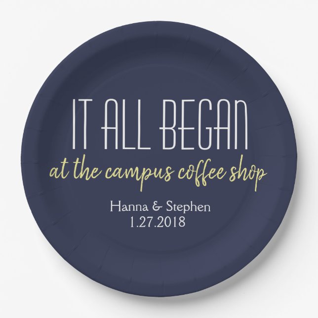 Where it All Began Love Story Paper Plate (Front)