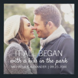 Where It All Began Personalized Couples Photo Faux Canvas Print<br><div class="desc">Every couple has a unique story about where it all began. This photo canvas print with white text can be customized to any couple,  with their names,  the date of their anniversary (first date,  wedding,  engagement,  etc),  as well as a picture of the happy couple. A truly unique keepsake!</div>