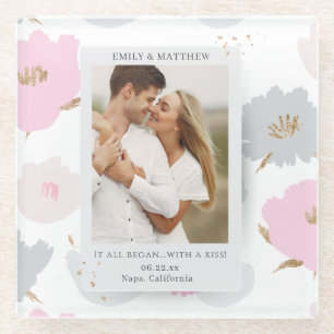 Where It All Began Romantic Couples Personalized Glass Coaster