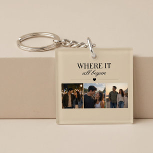Where It All Began Three Photo Memory Keychain