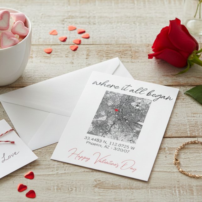 Where It All began Valentine's Day Engagement  Card (Creator Uploaded)