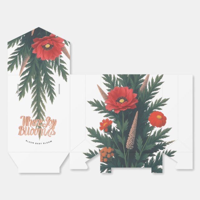 Where Joy Blooms Favour Box | holiday . Christmas (Unfolded)