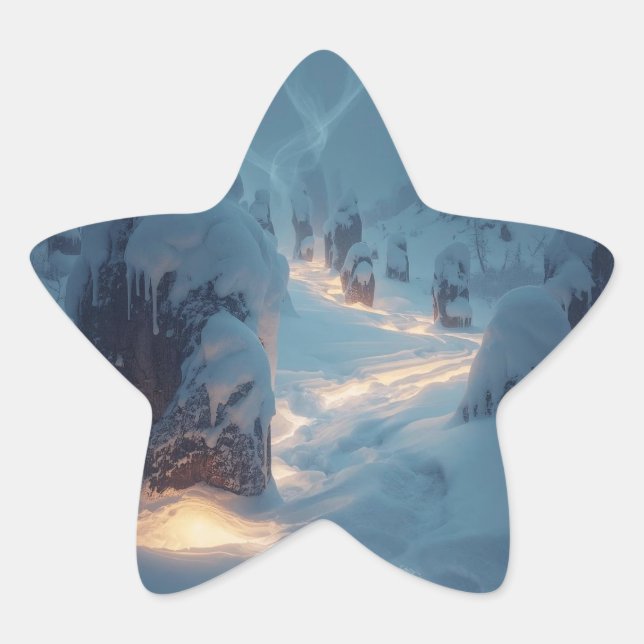 Where Light Wanders in Winter Star Sticker (Front)