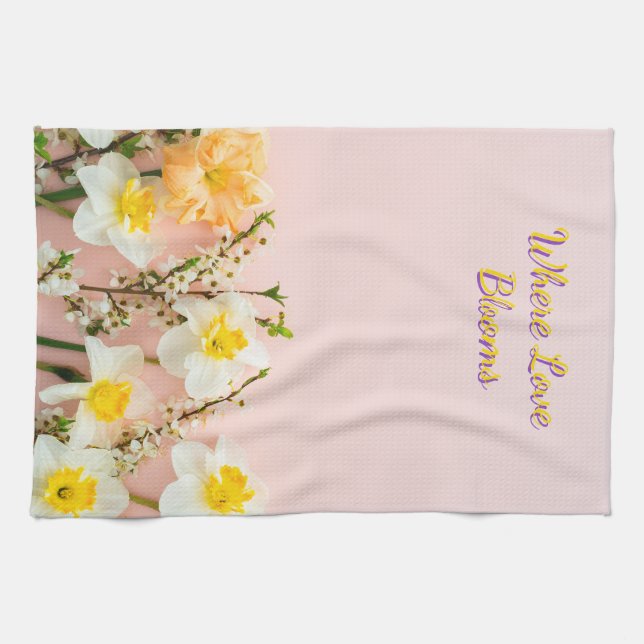 Where Love Blooms Kitchen Towel | Spring Romance  (Horizontal)