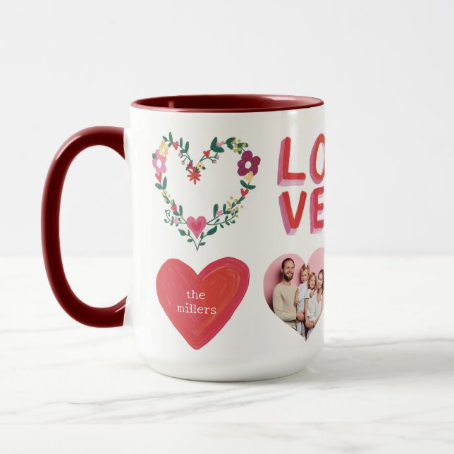 Where Love Grows Personalized Photo and Text Mug (Left)