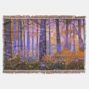 Where Magic Hides - Wide Woodland Landscape Throw Blanket