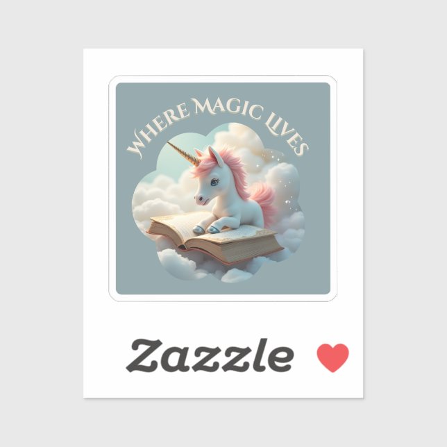 Where Magic Lives - Cute Unicorn Sticker (Sheet)