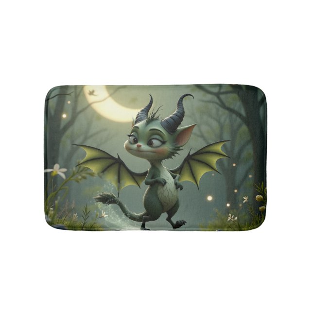 Where moonbeams dance, little mischief awakens.  bath mat (Front)