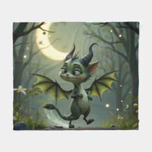 Where moonbeams dance, little mischief awakens. fleece blanket