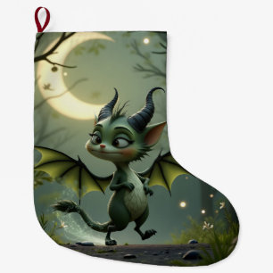 Where moonbeams dance, little mischief awakens. large christmas stocking