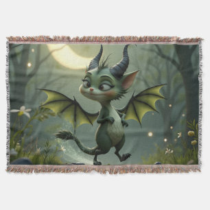Where moonbeams dance, little mischief awakens.  throw blanket