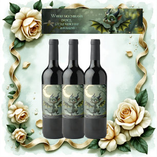 Where moonbeams dance, little mischief awakens.  wine label