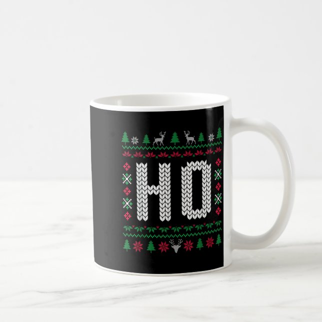 Where My Ho's At Ho Matching Couple Ugly Christmas Coffee Mug (Right)