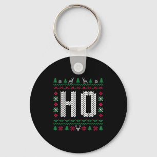 Where My Ho's At Ho Matching Couple Ugly Christmas Keychain