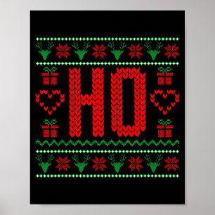 Where My Ho's At Ugly Christmas Sweater Couples Ma Poster