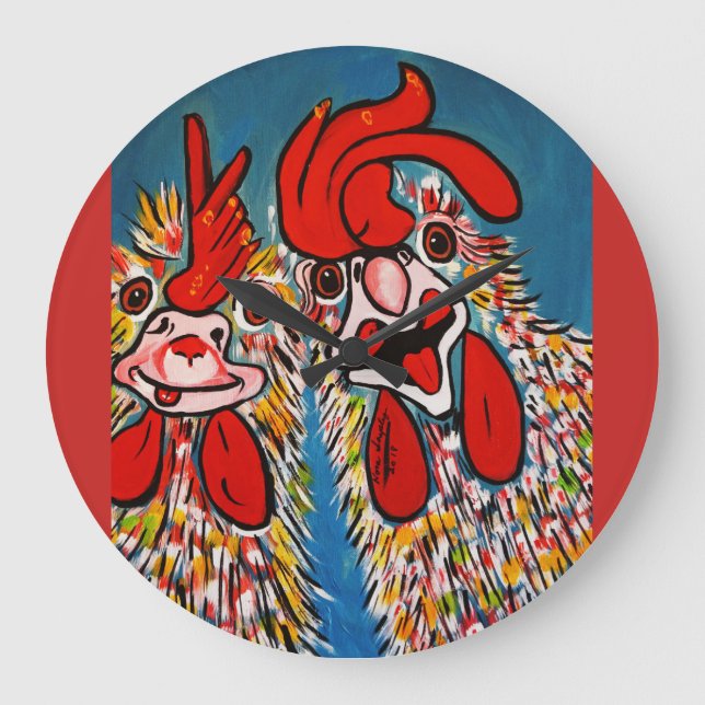 WHERE NOT CHICKENS LARGE CLOCK (Front)
