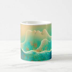 "Where Ocean Becomes Memory" - Blue Green Coffee Mug