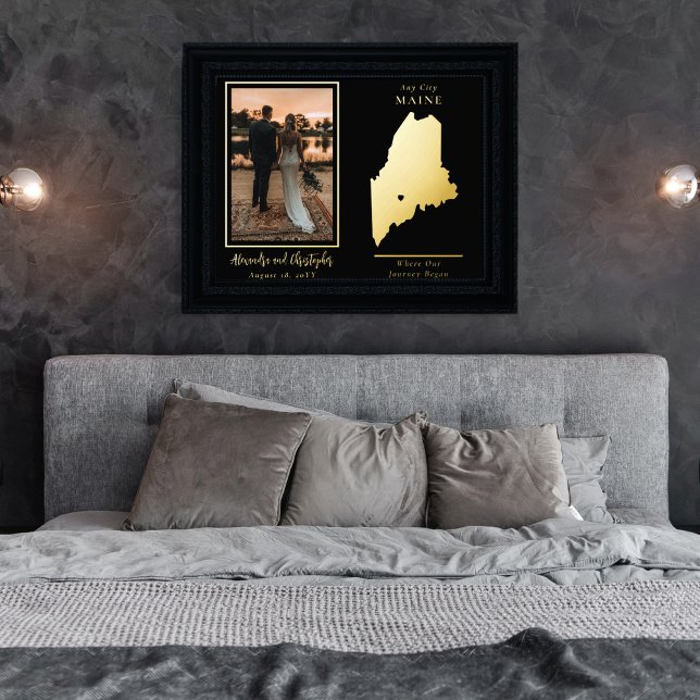 Where Our Journey Began Maine Wedding Photo Foil Prints (Creator Uploaded)