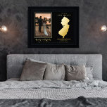 Where Our Journey Began New Jersey Wedding Photo Foil Prints<br><div class="desc">"Where Our Journey Began" wedding couple's state map and photo keepsake design with moveable heart to the location of your wedding or other memorable occasion. To move the heart location, simple click "Personalize" and then "Customize" and drag the heart to the location of your choice. Other states available in our...</div>