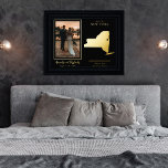 Where Our Journey Began New York Wed Photo Foil Prints<br><div class="desc">"Where Our Journey Began" wedding couple's state map and photo keepsake design with moveable heart to the location of your wedding or other memorable occasion. To move the heart location, simple click "Personalize" and then "Customize" and drag the heart to the location of your choice. Other states available in our...</div>