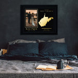 Where Our Journey Began West Virginia Wed Photo Foil Prints<br><div class="desc">"Where Our Journey Began" wedding couple's state map and photo keepsake design with moveable heart to the location of your wedding or other memorable occasion. To move the heart location, simple click "Personalize" and then "Customize" and drag the heart to the location of your choice. Other states available in our...</div>