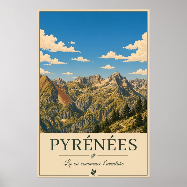 Where Silence Reaches the Summits – Pyrenees Poster (Front)