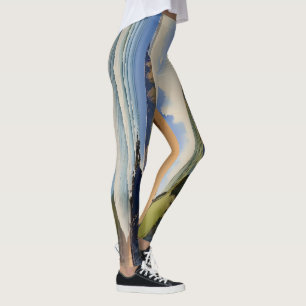 “Where Sky Meets Quiet Sand” – Devon Seascape Leggings