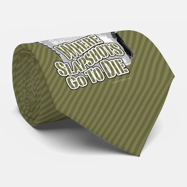 Where Slapshots Go To Die (Hockey) Neck Tie (Rolled)