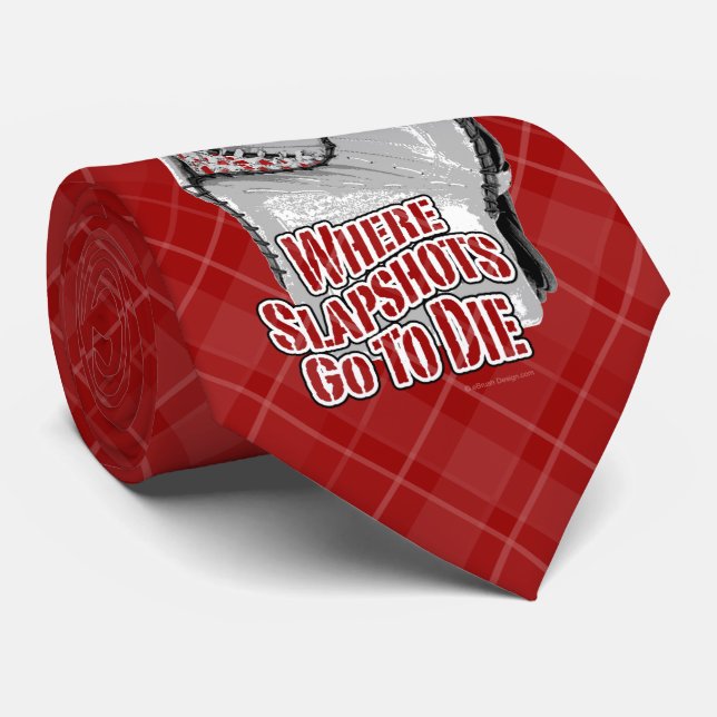 Where Slapshots Go To Die (Hockey) Tie (Rolled)