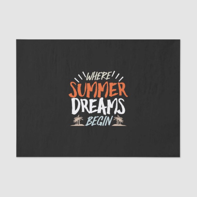 Where Summer Dreams Begin' Celestial Beach Night Tissue Paper (Front)