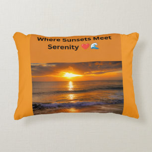 Where Sunsets Meet Serenity ❤️🌊 Accent Pillow