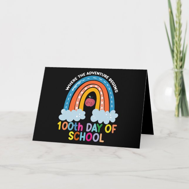 Where The Adventure Begins 100th Days Smarter  Card (Front)