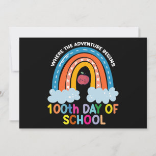 Where The Adventure Begins 100th Days Smarter Invitation