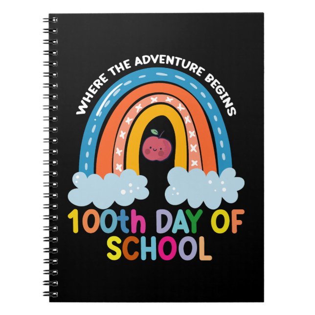 Where The Adventure Begins 100th Days Smarter  Notebook (Front)