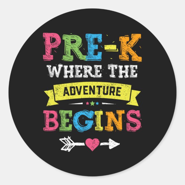 Where The Adventure Begins Gift Back To School Tea Classic Round Sticker (Front)